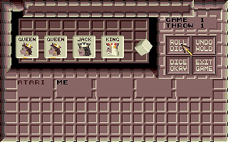 Poker Dice atari screenshot